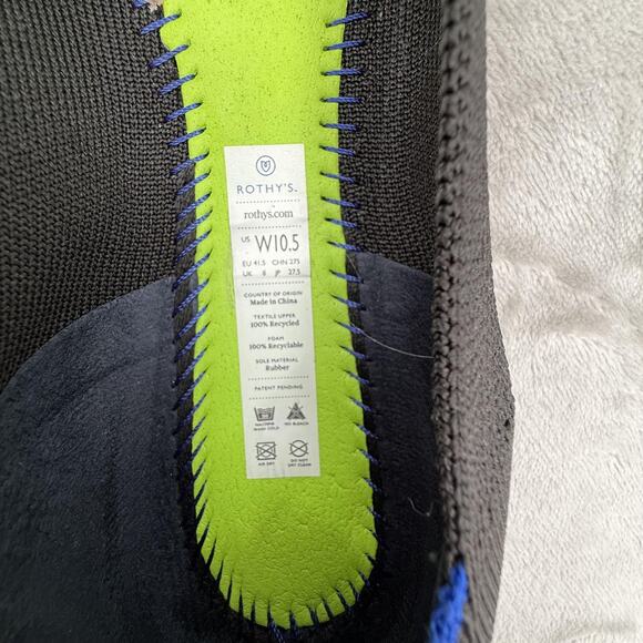 Rothy's The Flat Shoes Womens Size 10.5 Black Blue Washable Pointed Ballet Eco - Picture 9 of 10